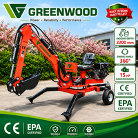 Mini-pelle rétractable à essence 15HP EPA, profondeur de creusement 2200mm, rotation 360° °   Mini-pelleteuse pivotante pour l'agriculture et la construction