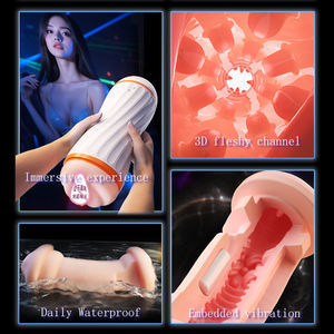 2-in-1 Männlicher Masturbator mit 10 Vibrationsmodi, USB-Aufladbar, Weicher Realistischer Sleeve, Erwachsenen-Sexspielzeug für Männer, Wasserdicht und Leistungsstark - Product Image 3
