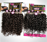 Perruque Cheveux Mélangés 4 Paquets 13x4 Frontal en Dentelle Transparente Couleur Naturelle Double Drawn Ensemble de Paquets de Cheveux