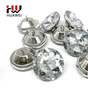 Popular Iron Sofa Button Crystal Sofas Diamond Buttons Decorative Crystal Nail Upholstery Acrylic Tack for Furniture