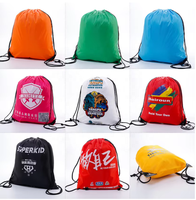 Sacs à Dos d'École pour Enfants Pliables et Multicolores avec Impression Personnalisée, Sacs de Sport d'Extérieur à Cordon en Polyester 210D pour Marathon