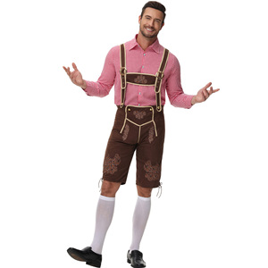 Nuevo Conjunto de Camisa de Manga Larga a Cuadros con Relieve de Poliéster, Disfraz <span class=keywords><strong>COS</strong></span>, Uniformes para Restaurante y Bar de Oktoberfest, Pantalones Casuales para Hombre - Product Image 3