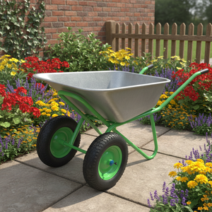 <span class=keywords><strong>Brouette</strong></span> à deux roues en métal galvanisé <span class=keywords><strong>120L</strong></span>, chariot à eau 4.00-8, chariots à main - Product Image 3