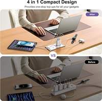 Chargeur mural rapide HNT Wholesale 32W avec technologie GaN, 4 ports, PD 3.0, QC 3.0, adaptateur secteur certifié CE FCC avec prises EU/US/UK/AU