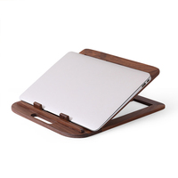 Support vertical pliable en bois pour ordinateur portable Support de dissipation de chaleur élévateur et élévateur de bureau Mini support pour tablette portable
