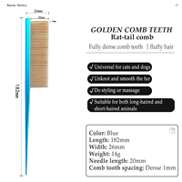 2026 Perfectionism Customized Golden Aluminum Needle Fashion Pet Comb Magnifier Fine Teeth Tail Pet Comb Design Pet Grooming