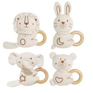 Ensemble de hochets en peluche de coton avec clochette pour bébés de 0 à 1 an - Jouet suspendu doux et apaisant à mâcher unisexe Shenzhen CY26072105 - Product Image 1