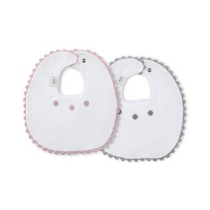 100% ensemble de bavoirs pour bébé en coton biologique mousseline grise et rose lavable pour les tout-petits approvisionnement OEM - Product Image 1
