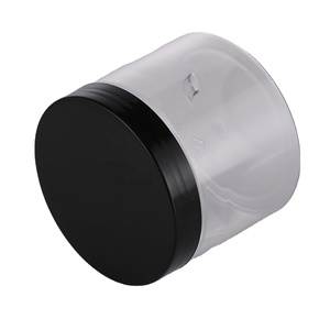 Big Size 500ml 600ml 700ml 1000ml PET Cosmetic Cream Jars <b>Plastic</b> Scrub <b>Container</b> for Food Storage With Black Silver Cap - Product Image 1