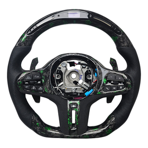 Volante Deportivo de Cuero Perforado con Fibra de Carbono Forjada y LED para BMW G20 G30 G01 Serie 3 Serie 5, Precio al por Mayor - Product Image 1