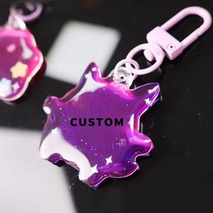 Custom Double-Sided UV Printed Epoxy Acrylic <b>Phone</b> Keychain Glitter Powder Plastic Anime Style <b>Phone</b> Charm Cartoon Metal Pendant - Product Image 2