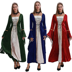 Yi Xiaoyi Medieval Women's Court <b>Queen</b> Dress Long Sleeve Belted Waist Stage Performance Dress S-5XL - Product Image 1