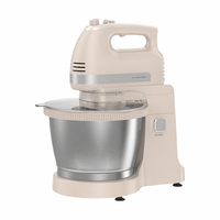 Batteur sur socle électrique Genesis Classic avec 5 vitesses, 300W, crochet pétrisseur en acier inoxydable, bol mélangeur pour usage domestique et pâtisserie