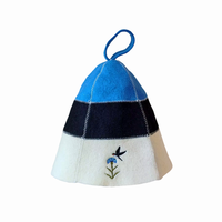 Lleva tus colores en tu cabeza con este gorro de sauna de lana pura que viste a la bandera al hombro mientras el calor se siente en el ambiente.