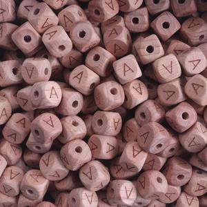 Cuentas de Madera Cuadradas de 12 mm, 100 Piezas, Cuentas de Letras del Alfabeto de la A a la Z para Bebés, Accesorios para Chupetes y Cadenas de Chupetes - Product Image 4