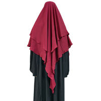 Hijab pour femmes musulmanes Vente à chaud en mousseline de soie ethnique de haute qualité Khimar tchador 2 couches Hijab Foulards Moyen-Orient Dubaï Turquie Khimar