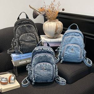 Prodotti estivi di tendenza 2026 nuovo all'ingrosso in tela Denim retrò blu zaini da <span class=keywords><strong>donna</strong></span> borse universitarie <span class=keywords><strong>per</strong></span> <span class=keywords><strong>donna</strong></span> - Product Image 1