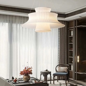 Lámpara de Techo de Tela de Diseño Minimalista Moderno para Comedor, Sala de Estar, Dormitorio o Bar, Inspirada en el Estilo Zen, Fuente de Alimentación de CA - Product Image 2