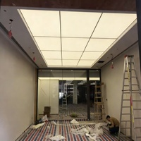 Boîte à lumière en tissu blanc à LED en aluminium, rectangulaire, sans cadre, encastrée ou suspendue, avec logo personnalisé, directement de l'usine