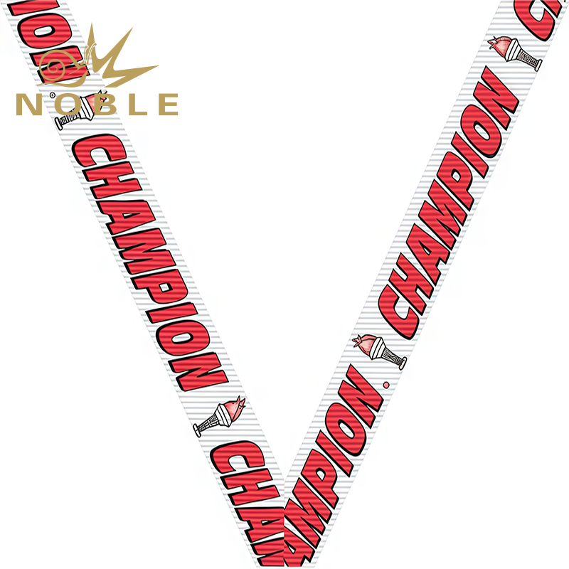 New Arrival Sport Champion Torch Neck Ribbon with Clips Decorative Satin Gift Ribbon for Competition Medals