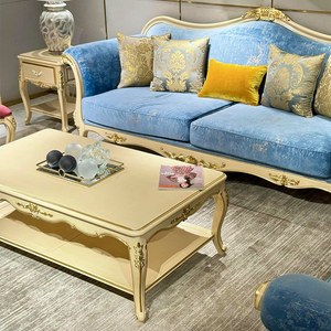 Stile francese corte in legno massello intagliato divano stile europeo 1 2 3 combinazione Villa di lusso soggiorno antico divano Set <span class=keywords><strong>mobili</strong></span> - Product Image 5