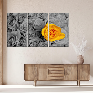 Yellow Rose <b>Canvas</b> Print: Elegant Floral <b>Wall</b> Art for Home Decor,SET OF 3 <b>CANVAS</b> - Product Image 3