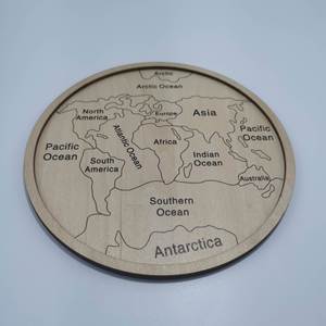 Jouets éducatifs Montessori 7 continents 5 océans Carte du monde Terrestre Puzzle en bois - Product Image 4