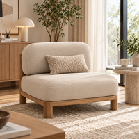 Coussin de chaise longue d'intérieur en bouclette gris-beige, à rebond rapide, toucher doux, longue durée de vie, respirant, antidérapant et rembourré épais
