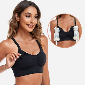 Toptan <span class=keywords><strong>M</strong></span> L XL üst açık klipsler annelik dikişsiz spor eller serbest meme pompalama hemşirelik emzirme sutyen - Product Image 3