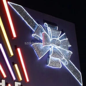 Grande Decorazione Natalizia da Esterno, Illuminazione Commerciale Decorativa, Fiocco Gigante LED Rosso Luminoso <span class=keywords><strong>per</strong></span> Ingresso - Product Image 6