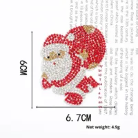 Nouveau auto-autocollant Hot Fix strass arbre de noël pain d'épice homme neige chaussettes Patch pour bricolage chaussure chapeau vêtements accessoires