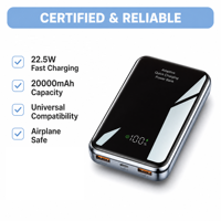 Hochwertige 10000mAh Tragbare Powerbank PD22.5W Schlankes Kleines Design LED-Display mit Schnellladung & 4 Kabeln