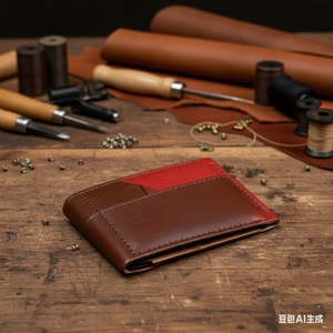 Vintage Open <b>RFID</b> <b>Blocking</b> Short <b>Wallet</b> Men's Genuine Cow Leather Coin Purse Retro Simple Portable Card Holder Nylon Lining - Product Image 6