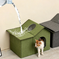 Tente pour animaux de compagnie pliable et lavable en tissu Oxford imperméable avec fenêtre panoramique pour chats et chiens errants