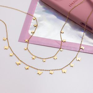 Collier pendentif papillon étoile doré superposé pour femme, bijoux cadeau, colliers tendance - Product Image 4