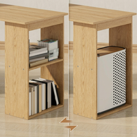 Bureau d'ordinateur moderne personnalisable en métal et bois pour salon, avec étagères de rangement, multifonctionnel, durable, gain de place, facile à assembler