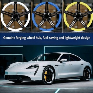 Jantes forgées 20/21 pouces 5x130 Noir brillant Blanc bicolore Jantes en alliage personnalisées pour <span class=keywords><strong>Porsche</strong></span> <span class=keywords><strong>Taycan</strong></span> Tesla Xpeng - Product Image 1