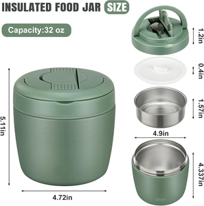 304 Stainless Steel <b>Working</b> Kids Bento Lunch Box Soup <b>Cup</b> Thermos <b>for</b> Hot Food Flask Container Warmer Vacuum With Spoon the Lid - Product Image 3