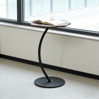 Table d'appoint en bois minimaliste moderne en forme de C - Design élégant, compact et léger, modèle MCS1107 pour canapé, salon et chambre à coucher
