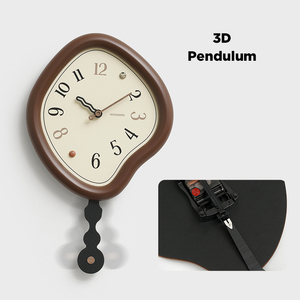 WOZOOM Grande horloge à <span class=keywords><strong>pendule</strong></span> Grande horloge murale Art mural Décoration <span class=keywords><strong>en</strong></span> <span class=keywords><strong>bois</strong></span> Décoration intérieure Décoration de salon Horloge design moderne - Product Image 4