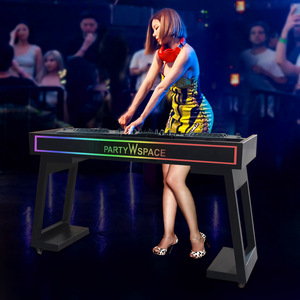 Comptoir de bar portable en métal avec éclairage LED, style industriel, pour soirées KTV et événements PartyWspace Dj Booth - Product Image 1