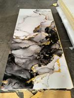 Panneau mural en placage de bois de bambou européen imperméable, feuille de marbre PVC pour intérieur