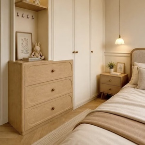 BALOM Bedroom with Drawer System Hinged Wooden Door Soft Close Solid Wood Custom Color OEM Factory Direct - Product Image 4