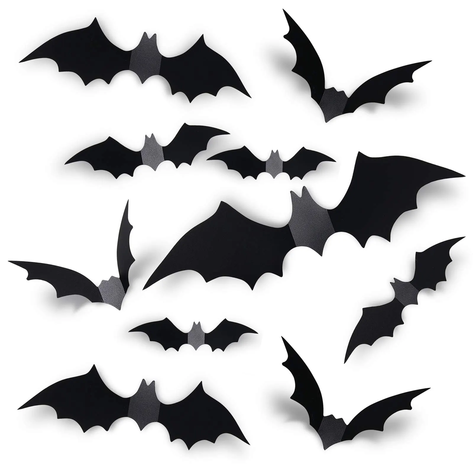 3D Bats Different Sizes Realistic PVC Scary Black Party wall outdoor inflatable DIY home decor felt halloween decorations