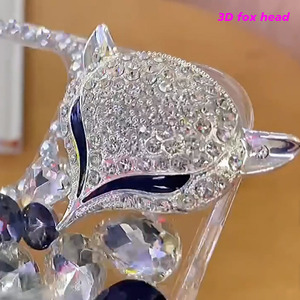 Luxury Bling Warm Soft Beaver Rabbit Fur Hair phone case per iPhone 14 Mini 14 Pro Max Diamond Fur case - Product Image 4