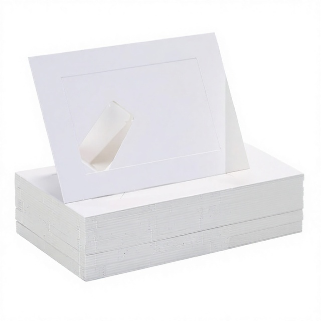 S&L Easy Insert Rectangular Paper Matboard Photo Picture Frames 4x6 Bulk Easel Back Tabletop Display 50CT