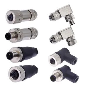 Sensor Waterproof IP67 IP68 4pin 5pin 8pin Assembly Field Installation M12 Series Circular Electrical Wire Cable Connector