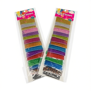 Autocollants pour ongles scintillants, autocollants ronds non toxiques, en sachet, pour la décoration des ongles - Product Image 1