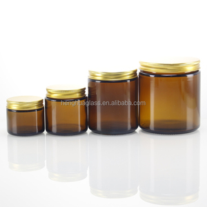 <span class=keywords><strong>Pot</strong></span> en verre ambré de haute qualité à large ouverture et bord droit, 250 ml, 500 ml, <span class=keywords><strong>pot</strong></span> à bougie en verre de 120 ml, 150 ml avec couvercle en aluminium - Product Image 2