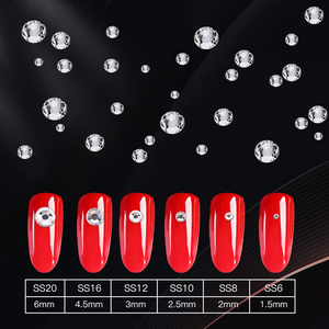 80-100 ชิ้น (6 ขนาด) คริสตัลติดเล็บแบบใส แบนด้านหลัง  คริสตัลหลายขนาด พร้อมแหนบ ดินสอแว็กซ์  ตกแต่งเล็บแบบฮอตฟิกซ์ - Product Image 2